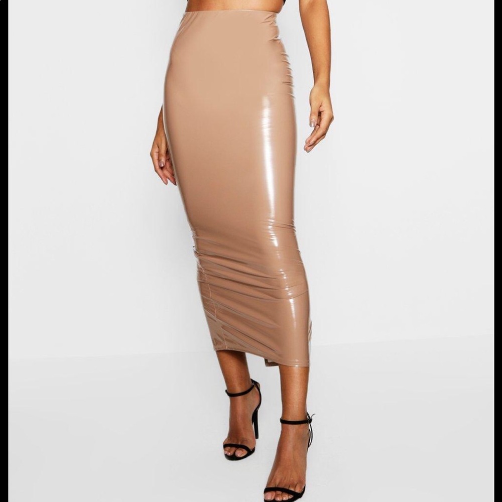 Vinyl pencil skirt